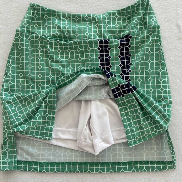 Golftini Masters Limited Edition Long Pull-On Skort SZXXS Green/Navy Open Court - Picture 3 of 5